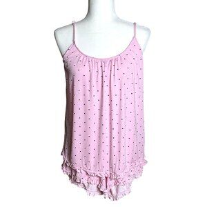 Joyspun Camisole Shorts Set Pink Polka Dot Pajamas Intimates Sleepwear Women M